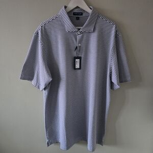 NWT Peter Millar XXL Old Money Country Club Preppy Striped Pima Blend Golf Polo